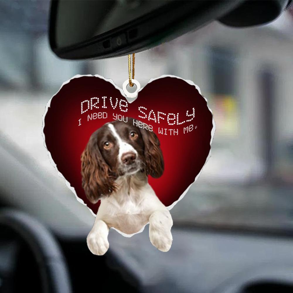 English Springer Spaniel Drive Safely Car Hanging Ornament, Gift For Dog Lover