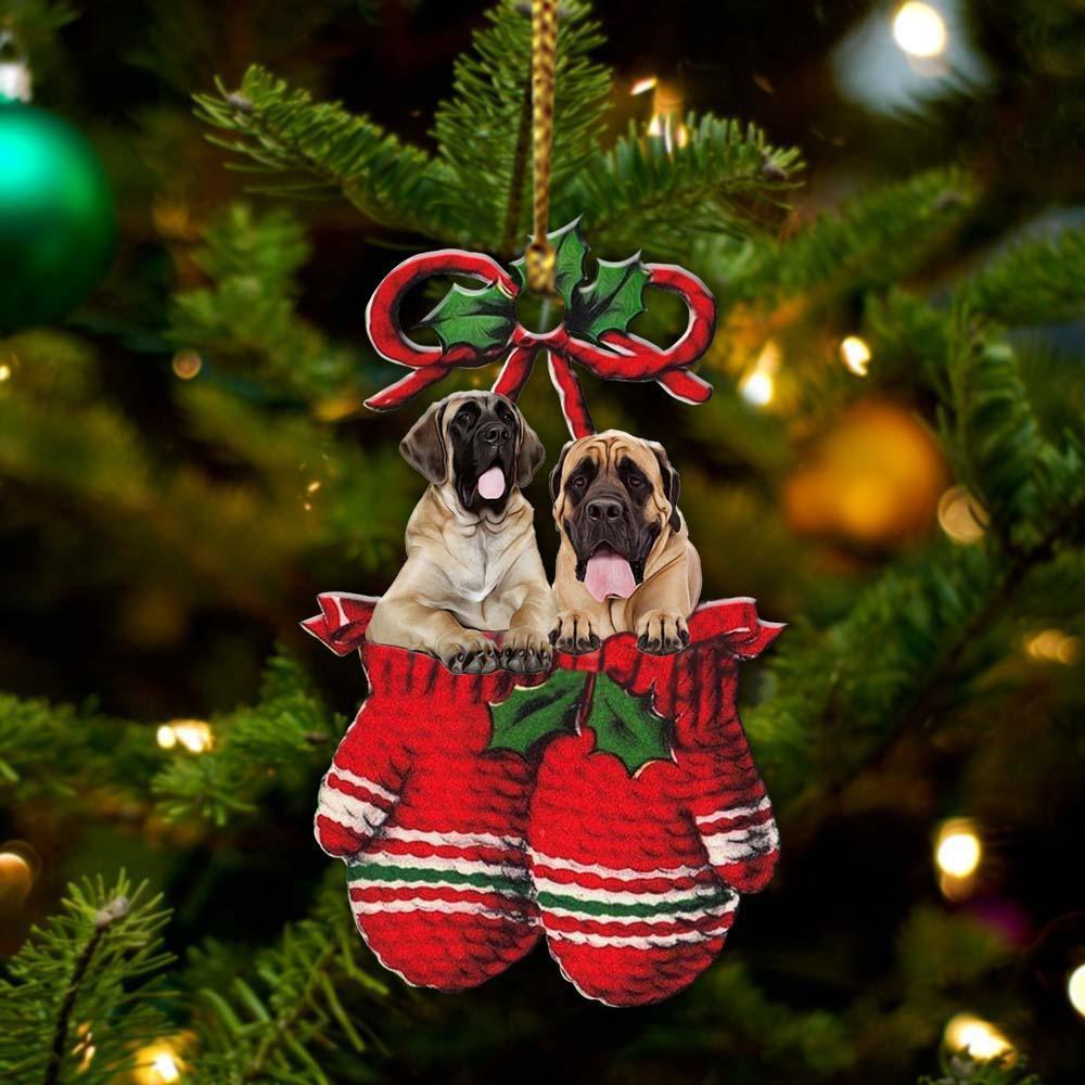 English Mastiff Inside Your Gloves Christmas Holiday Two Sided Ornament, Gift For Dog Lovers