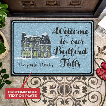 Family Lovers Door Mat Welcome To Our Bedford Falls Personalized