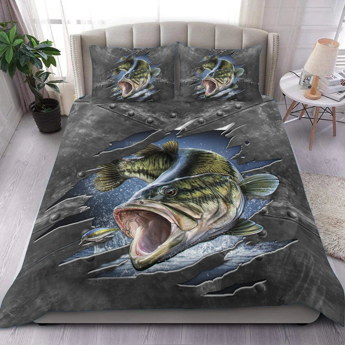 Fishing Bedding Set, Gift for Fishing Lovers