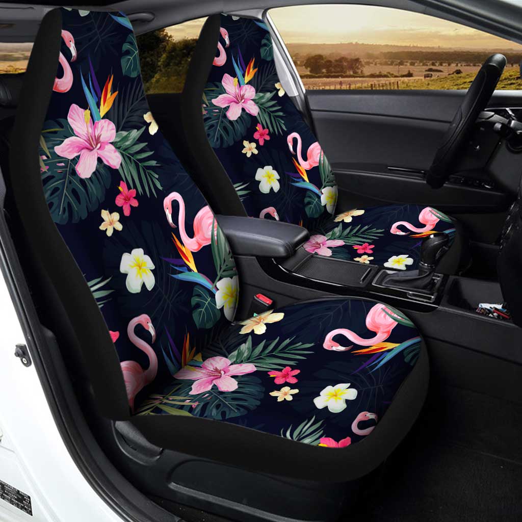 Flamingo Car Seat Covers Custom Beautiful Tropical Flamingo Car Accessories - Gearcarcover - 1