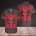 Flying Red Tribal Dragon Art Pattern Printed Hawaiian Shirt