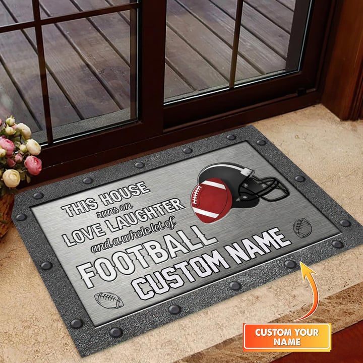 Football Doormat, This house Runs On Football Mat, Soccer Rug