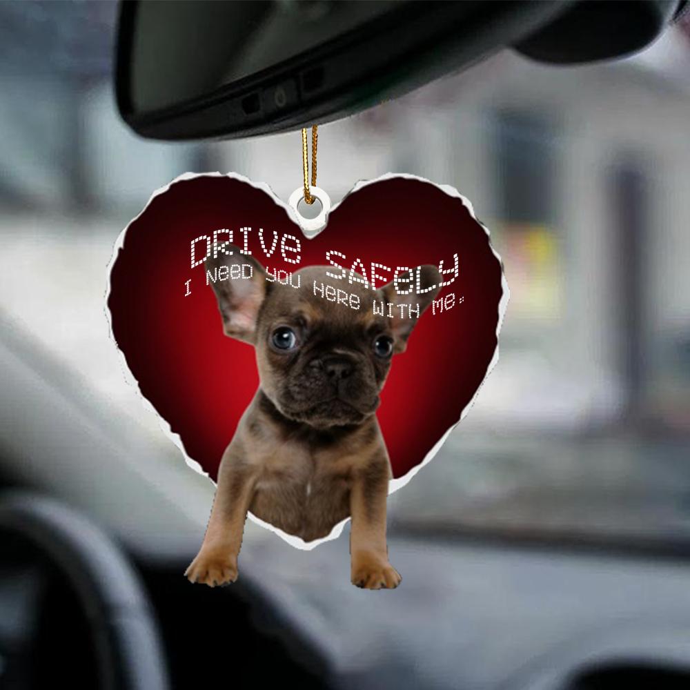 French Bulldog 4 Drive Safely Car Hanging Ornament, Gift For Dog Lover