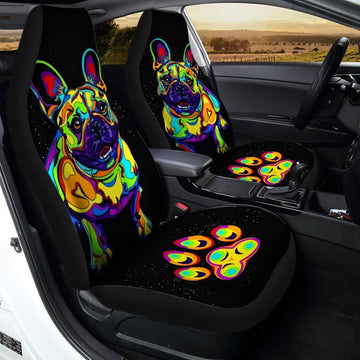 French Bulldog Car Seat Covers Custom Abstract Car Interior Accessories