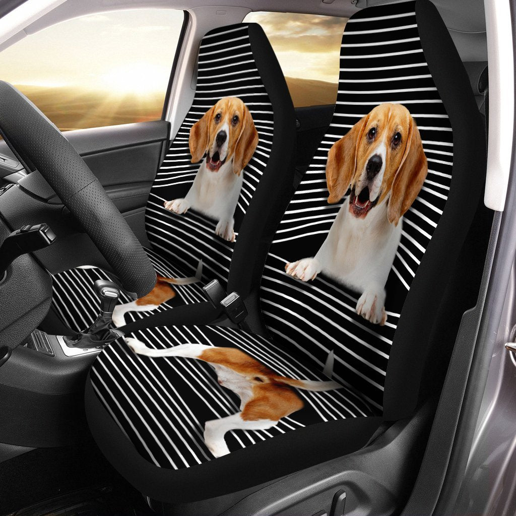 Funny Beagle Car Seat Covers Custom Beagle Car Accessories For Dog Lovers - Gearcarcover - 1