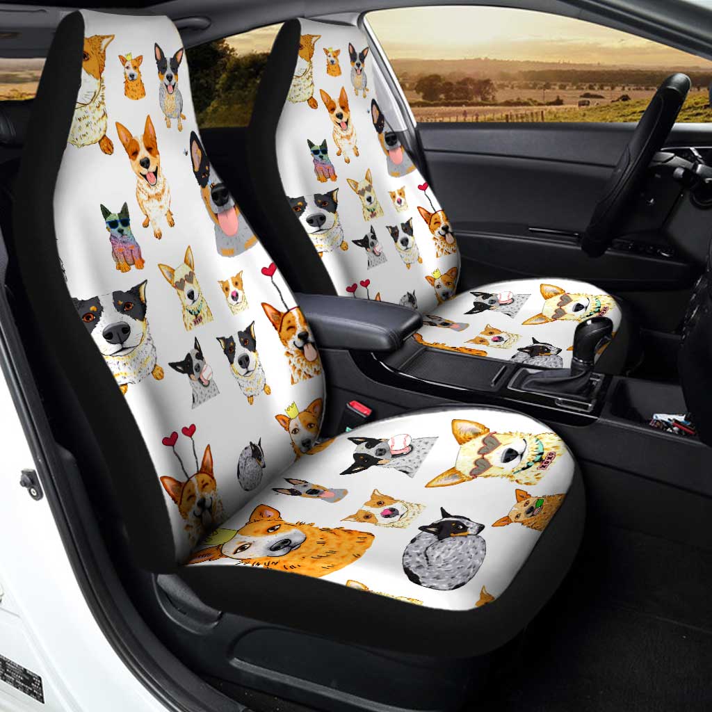 Funny Dog Face Car Seat Covers Custom Dog Car Accessories - Gearcarcover - 1