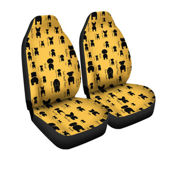 Funny Dogs Car Seat Covers Custom Yellow Pattern Car Accessories