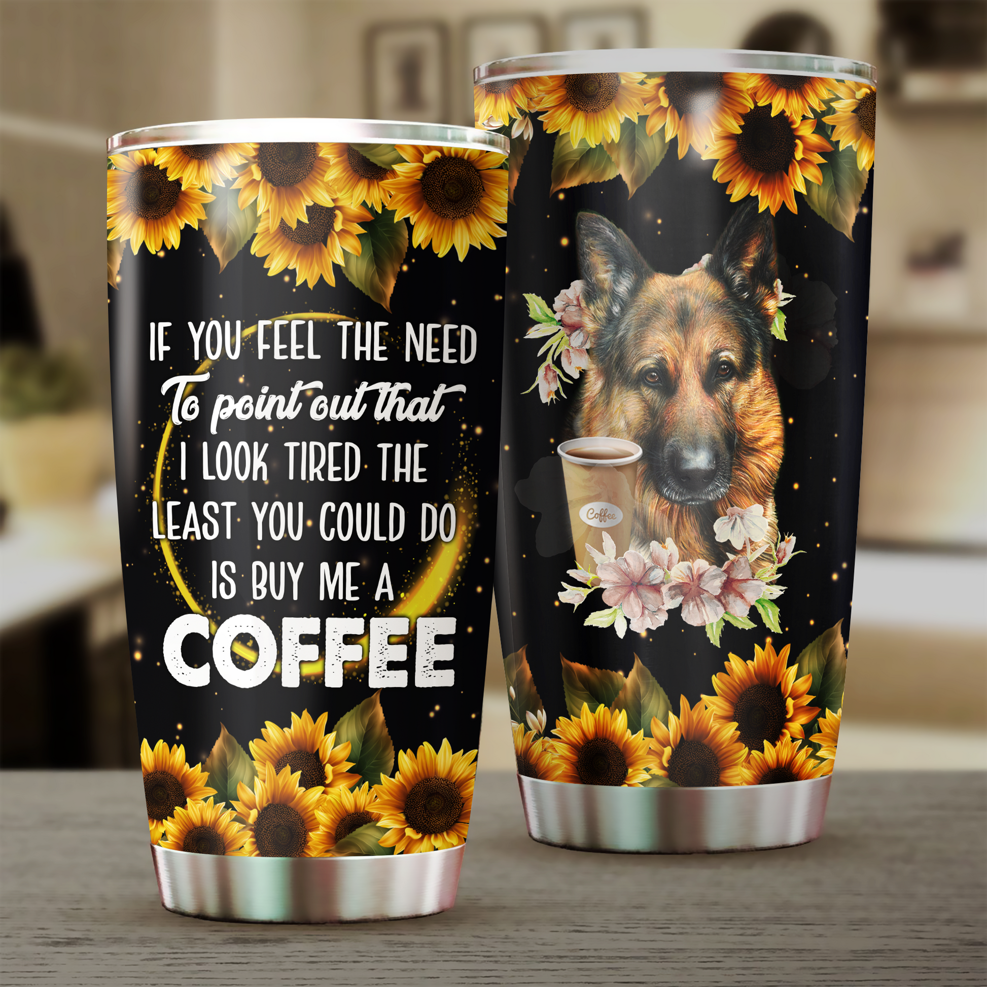 Germanshepherd Tumbler, Gift for German Shepherd Lovers 20 OZ Car Mug