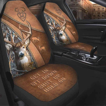 Deer Hunting Car Seat Cover, Front Bucket Seat Cover For Car