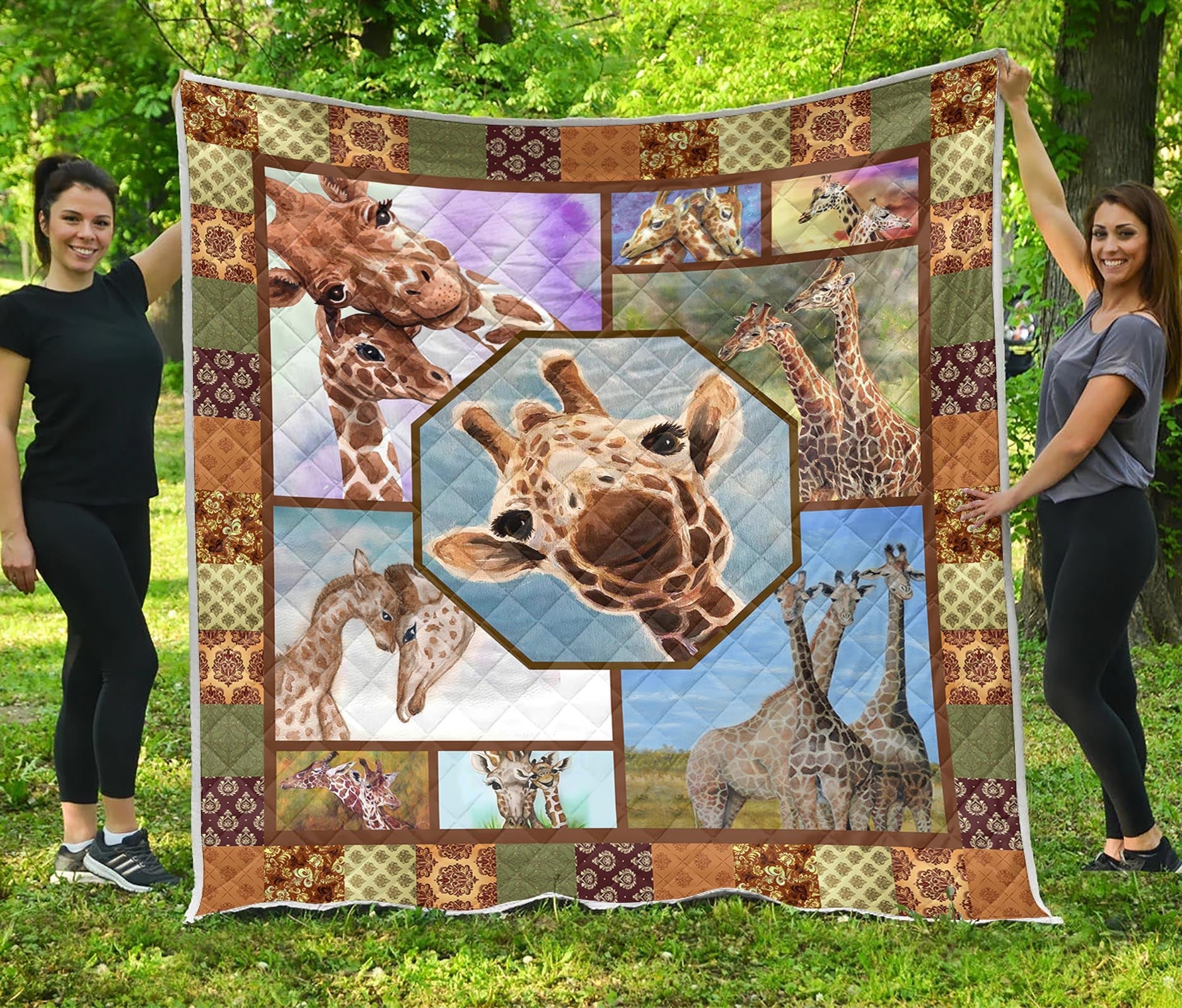 PF 3D Giraffe Premium Blanket & Quilt