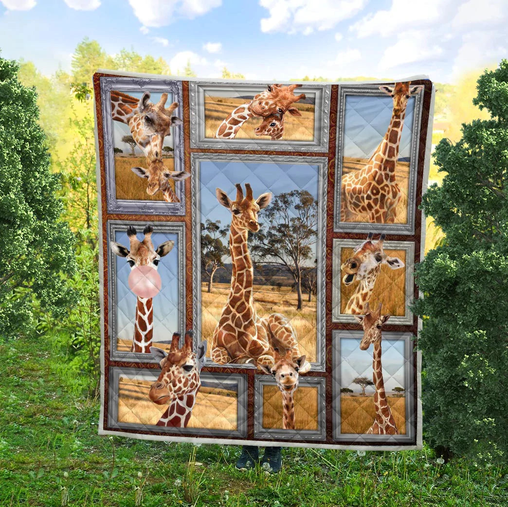 PF 3D Giraffe Premium Blanket & Quilt