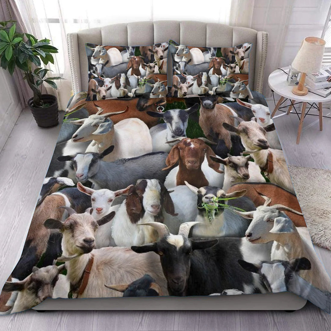Goat Bedding Set, Gift for Farmer, Goat Lovers - PF10104