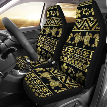 Gold Aztec Western Sea Turtle Pattern Printed Car Seat Covers