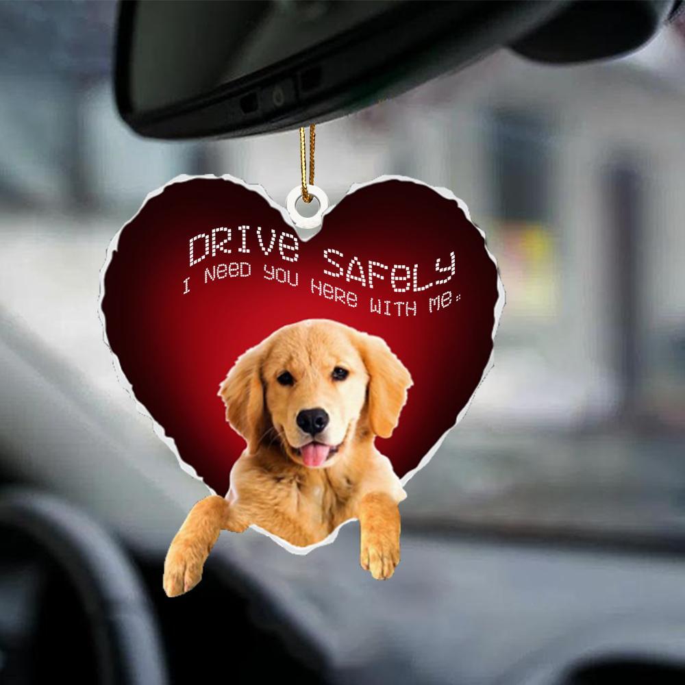 Golden Retriever 3 Drive Safely Car Hanging Ornament, Gift For Dog Lover