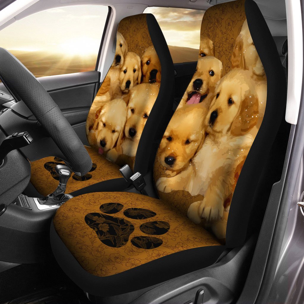 Golden Retriever Car Seat Covers Custom Puppies Dog Car Accessories - Gearcarcover - 1