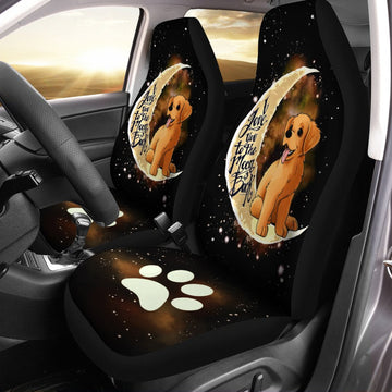 Golden Retriever Car Seat Covers I Love You To The Moon and Back Cute Car Accessories