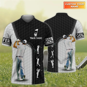 Golf Polo shirt for Men - Personalized Name 3D Polo Shirt, Gift For Golfers