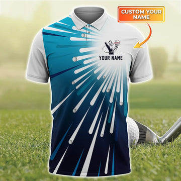 Golf Polo shirt for Men - Personalized Name 3D Polo Shirt For Golfers