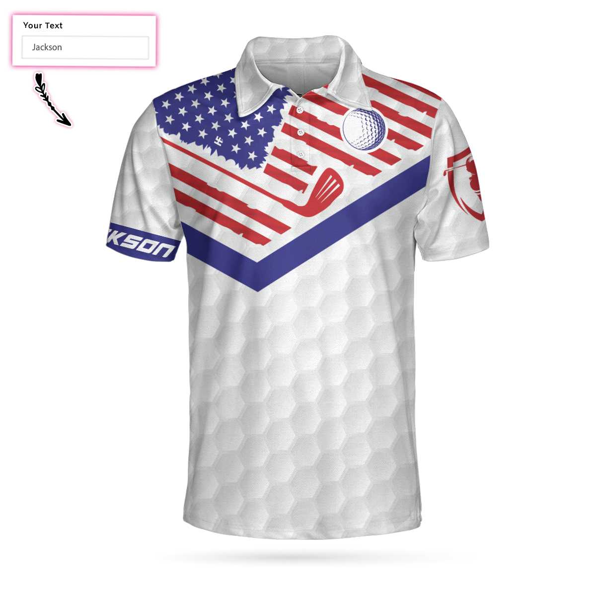 Golf American Flag New Custom Polo Shirt White Golf Pattern Personalized Polo Shirt Patriotic Golf Shirt For Men - 4