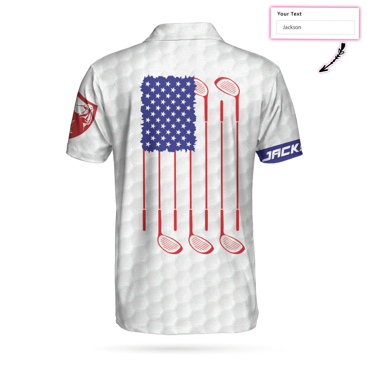 Golf American Flag New Custom Polo Shirt White Golf Pattern Personalized Polo Shirt Patriotic Golf Shirt For Men - 3