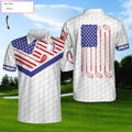 Golf American Flag New Custom Polo Shirt White Golf Pattern Personalized Polo Shirt Patriotic Golf Shirt For Men - 1
