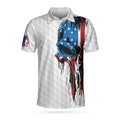 Golf American Flag Polo Shirt Patriot White Golf Pattern Wet Paint Skull Polo Shirt Patriotic Golf Shirt For Men - 4