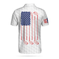 Golf American Flag Polo Shirt Patriot White Golf Pattern Wet Paint Skull Polo Shirt Patriotic Golf Shirt For Men - 3