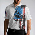Golf American Flag Polo Shirt Patriot White Golf Pattern Wet Paint Skull Polo Shirt Patriotic Golf Shirt For Men - 2