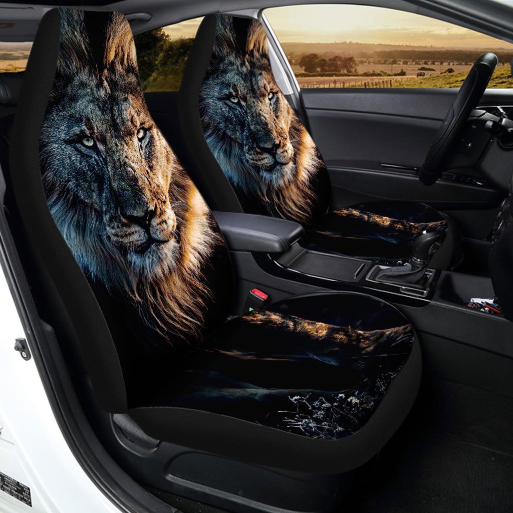 Great Dad Lion Car Seat Covers Custom Car Accessories Gift For Dad - Gearcarcover - 1