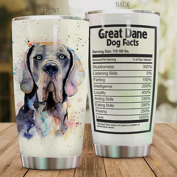 Great Dane tumbler - Great Dane dog facts Tumbler 20oz Tumbler, gift for dog lovers tumbler