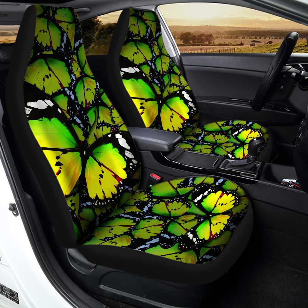 Green Butterfly Car Seat Covers Custom Pattern Car Accessories - Gearcarcover - 1