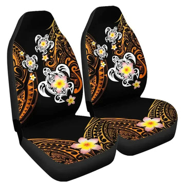 Hawaii Turtle Plumeria Polynesian Hete Style Printed Car Seat Covers