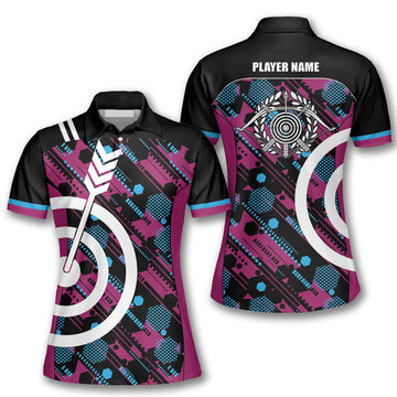 Hexagon Pattern Custom Archery Polo Shirts for Women, Archery team shirt