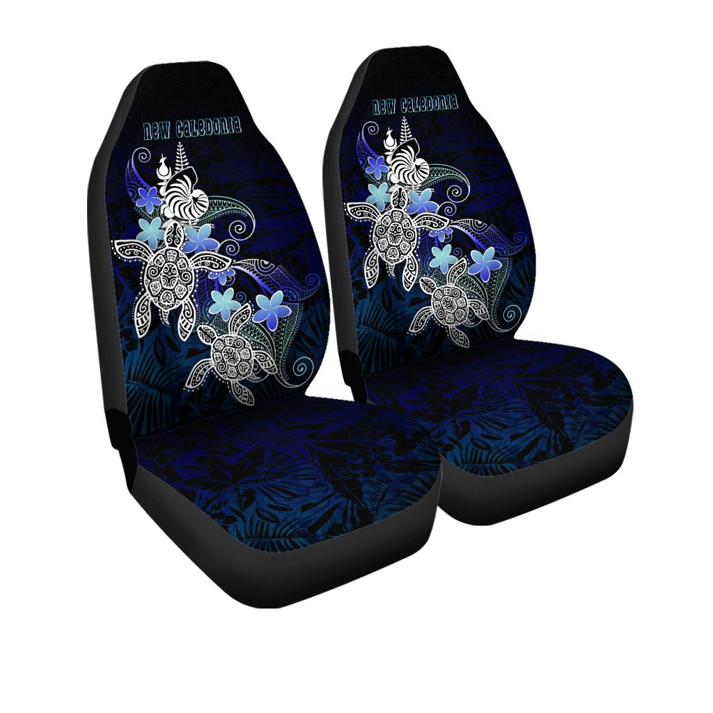 New Caledonia Polynesian Car Seat Covers Blue Turtle Couple