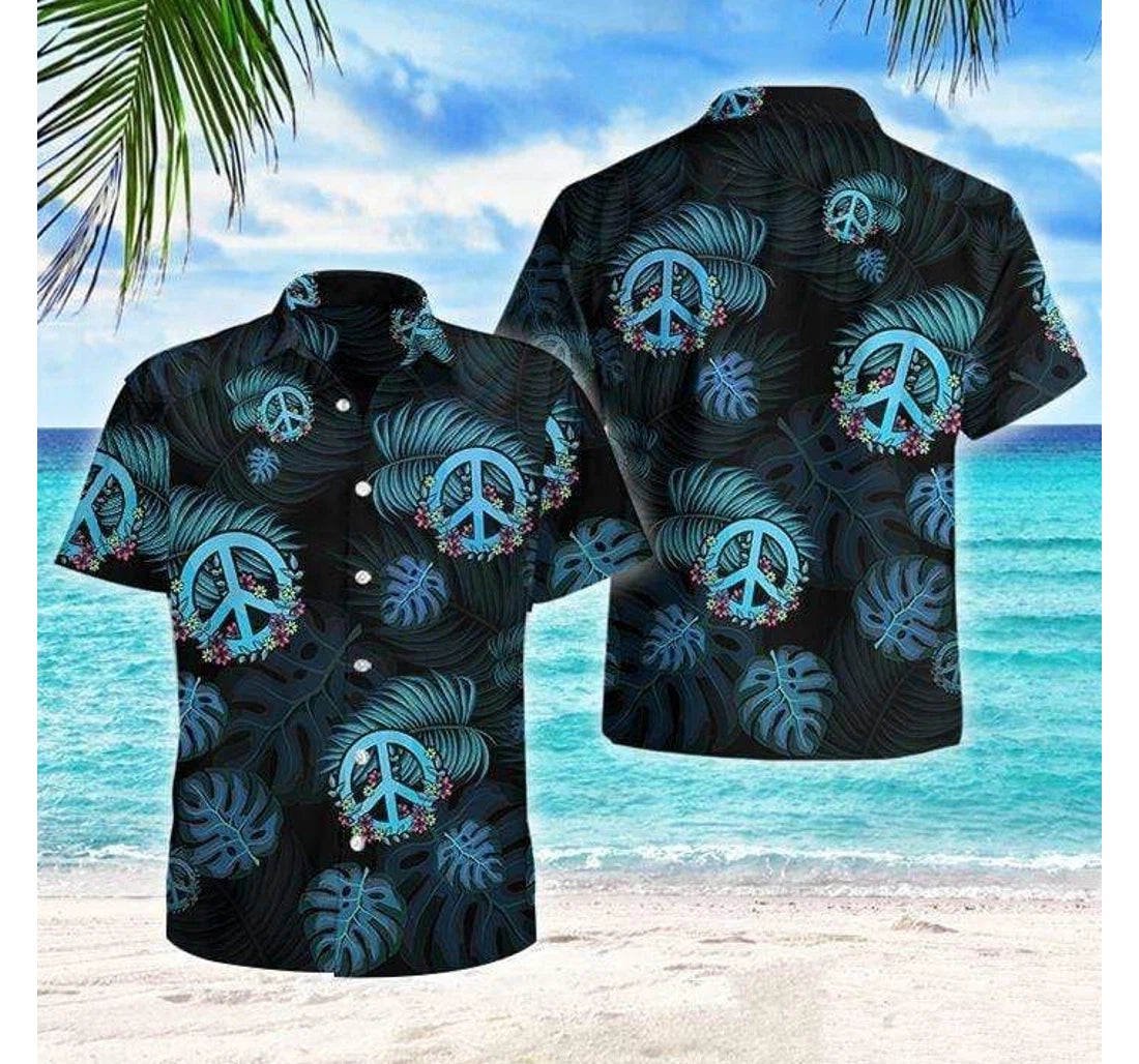 Hippie Vibe Hawaiian Shirt, Button Up Aloha Shirt For Men, Women