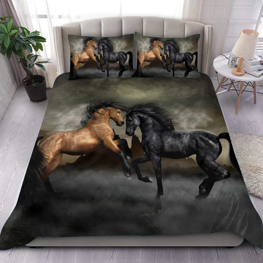 Horse Bedding Set, Gift for Couples, Husband, Wife, Parents, Lovers, Gift for Horse Lovers  - PF10117