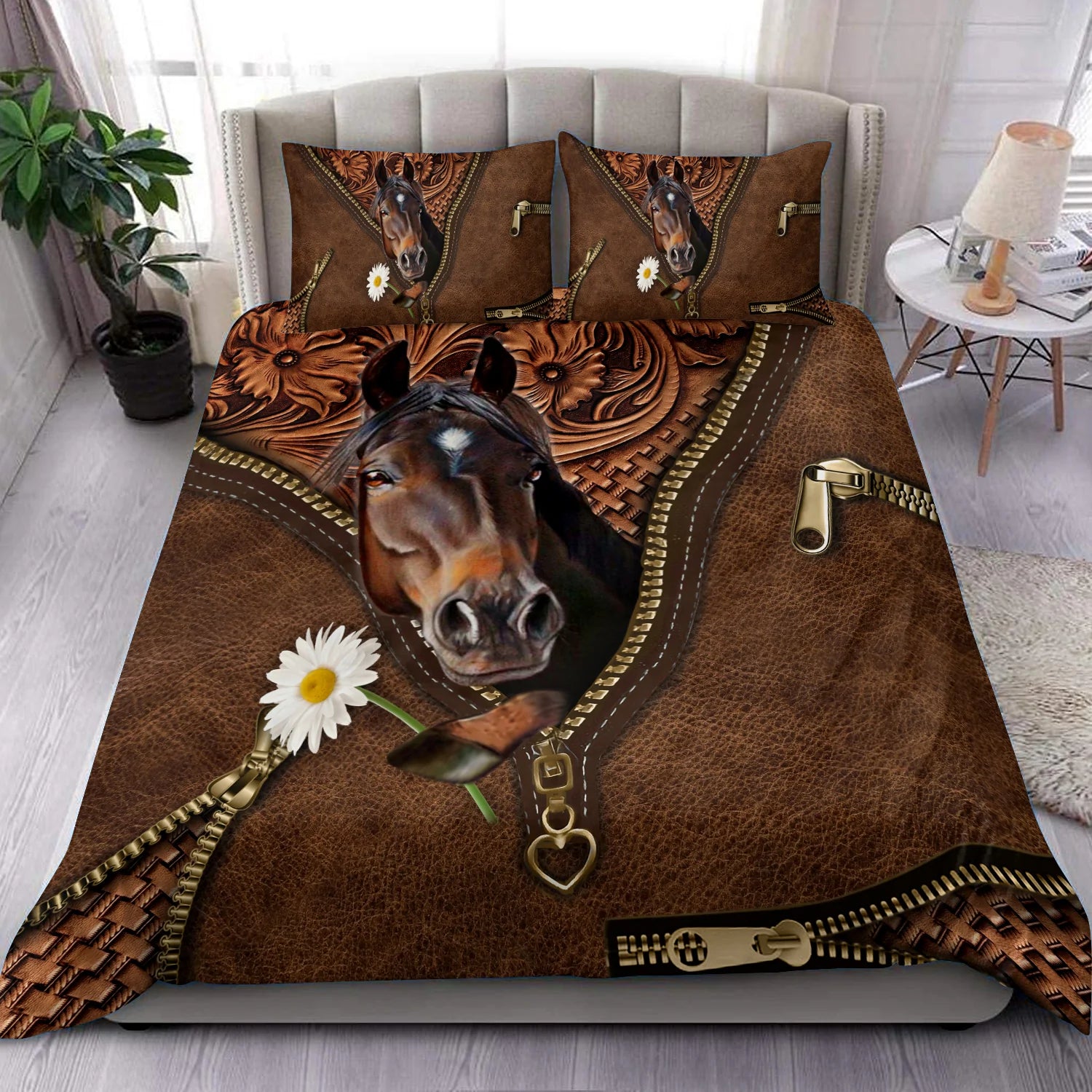 Horse Bedding Set, Gift for Couples, Husband, Wife, Parents, Lovers, Gift for Horse Lovers  - PF10118