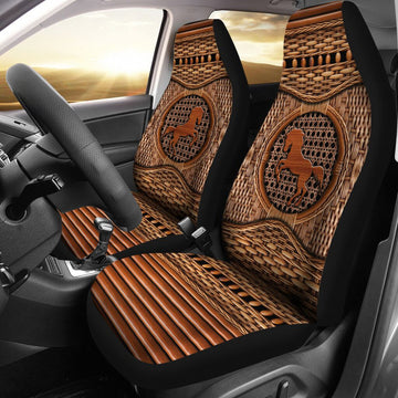 Horse Seat Covers For Car, Horse Wicker Furniture With Front Carseat Protectors, Winter Carseat Cover