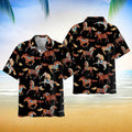 Horses Native Symbol Patterns Hawaii Shirt Button Down Short Sleeves Hawaiian Full Print Shirt