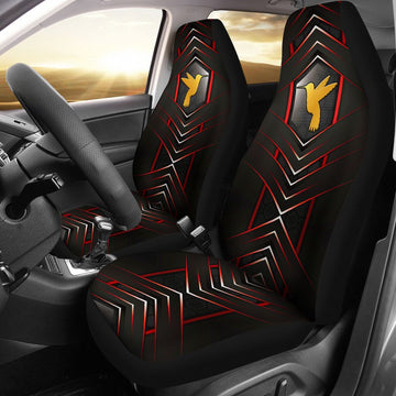 Hummingbird Metallic Arrow Hexagon Car Seat Covers, Car Seat Set Of Two, Automotive Seat Covers