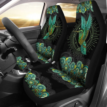 Hummingbird Abstract Floral Car Seat Covers, Car Seat Set Of Two, Carseat Covers, Automotive Seat Covers