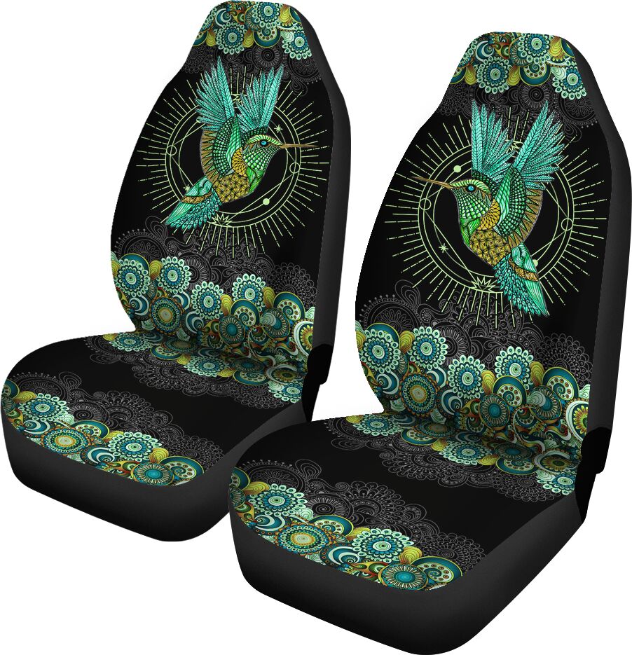 Hummingbird Abstract Floral Car Seat Covers, Car Seat Set Of Two, Carseat Covers, Automotive Seat Covers