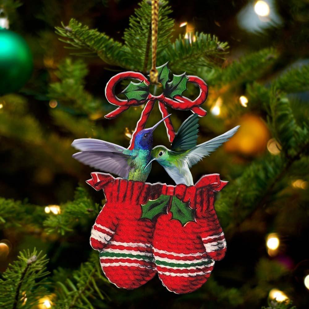 Hummingbird Inside Your Gloves Christmas Holiday Two Sided Ornament, Gift For Dog Lovers