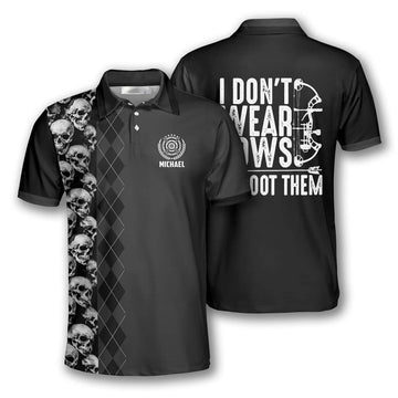 I Don’t Wear Bows I Shoot Them Custom Archery Shirts for Men, Custom Archery Shirts for Team, Men's Archery Polo Shirts