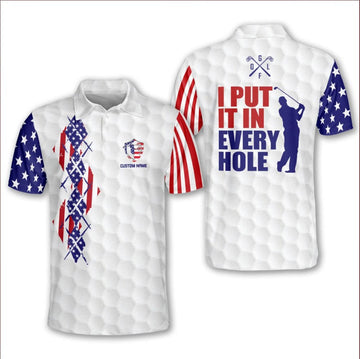 I Put It In Every Hole Golf Polo Shirt, Men's Golf Gift, Golf Gift Shirt, Gifts For Golfers