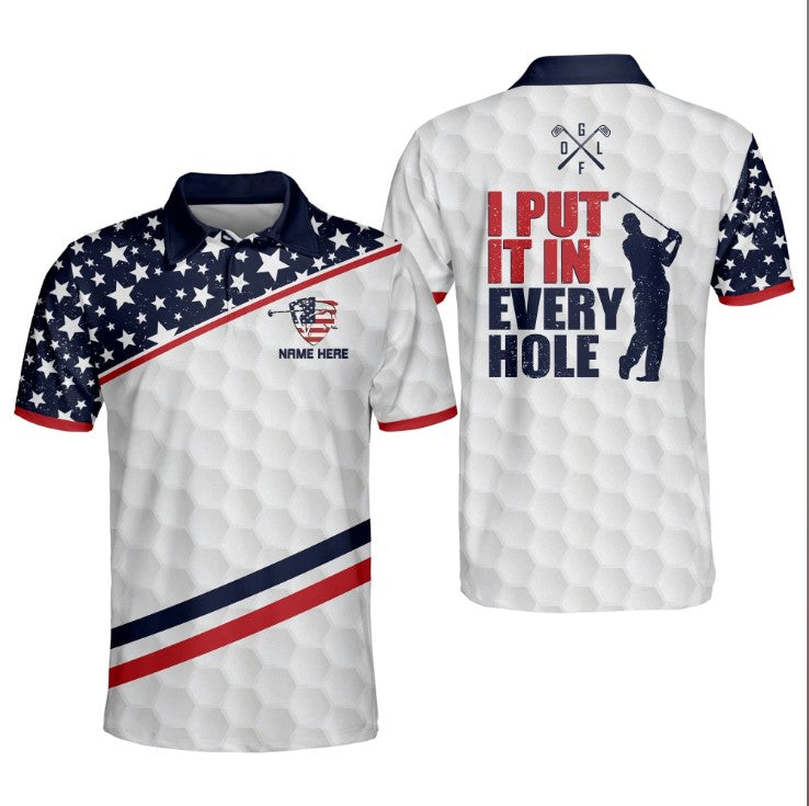 I Put It In Every Hole Golf Polo Shirt, Men's Golf Gift, Golf Gift Shirt, Gifts For Golfers