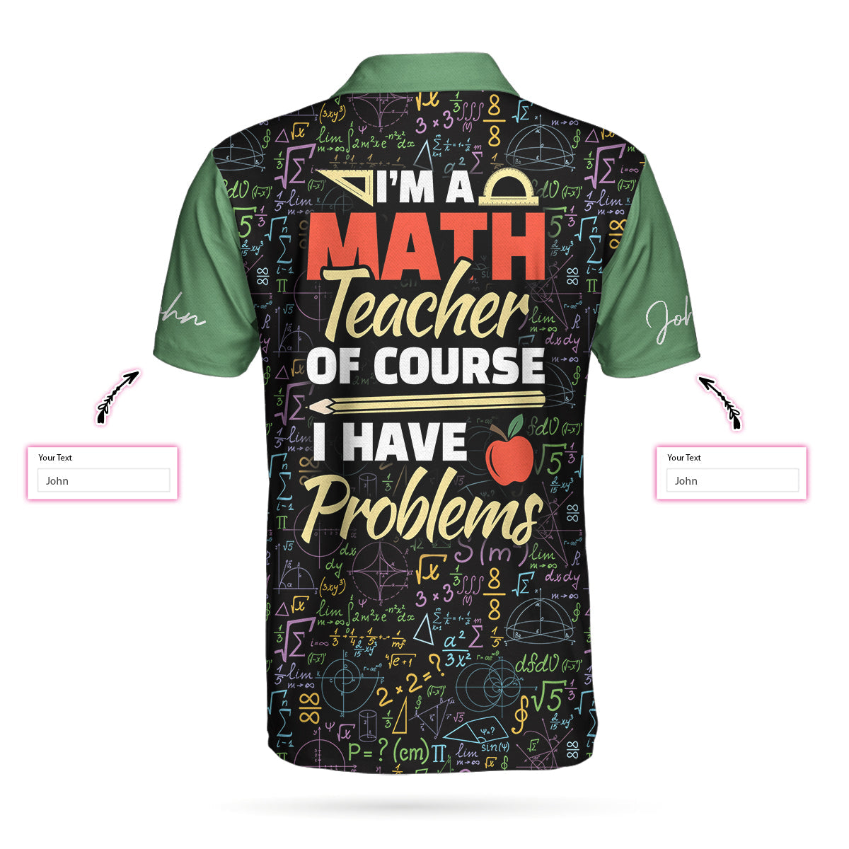I Am A Math Teacher Custom Polo Shirt - 3