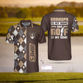 Brown Argyle Pattern Grandpa Is My Name And Golf Is My Game Custom Polo Shirt Personalized Golf Gift Idea - 1