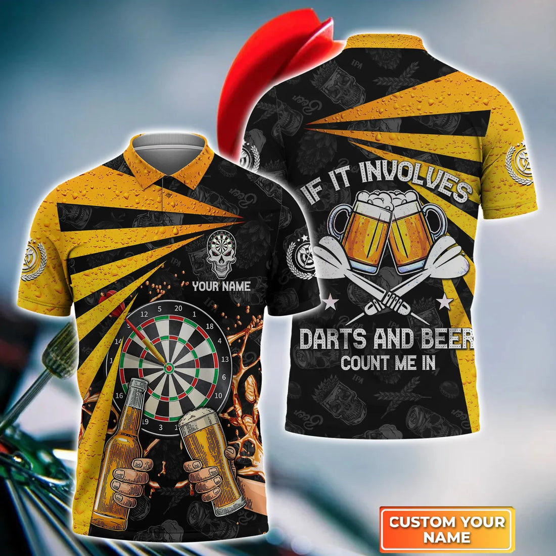 My Drinking Team Has A Darts Problem 3D Polo Shirt For Darts Player, Dart Team Shirts, Polo shirt for men